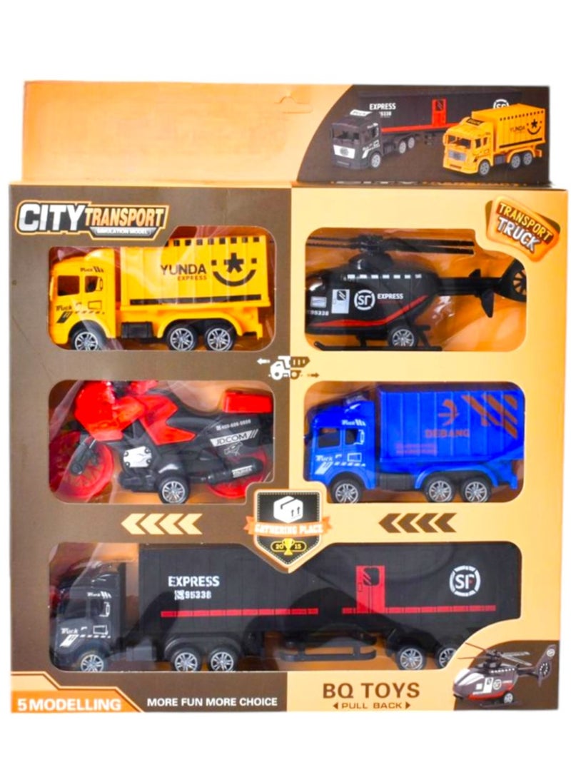Toy Box - Toy Big Vehicle Transport Set for kids playing Cars Gift Box 5 Pcs - Image 1