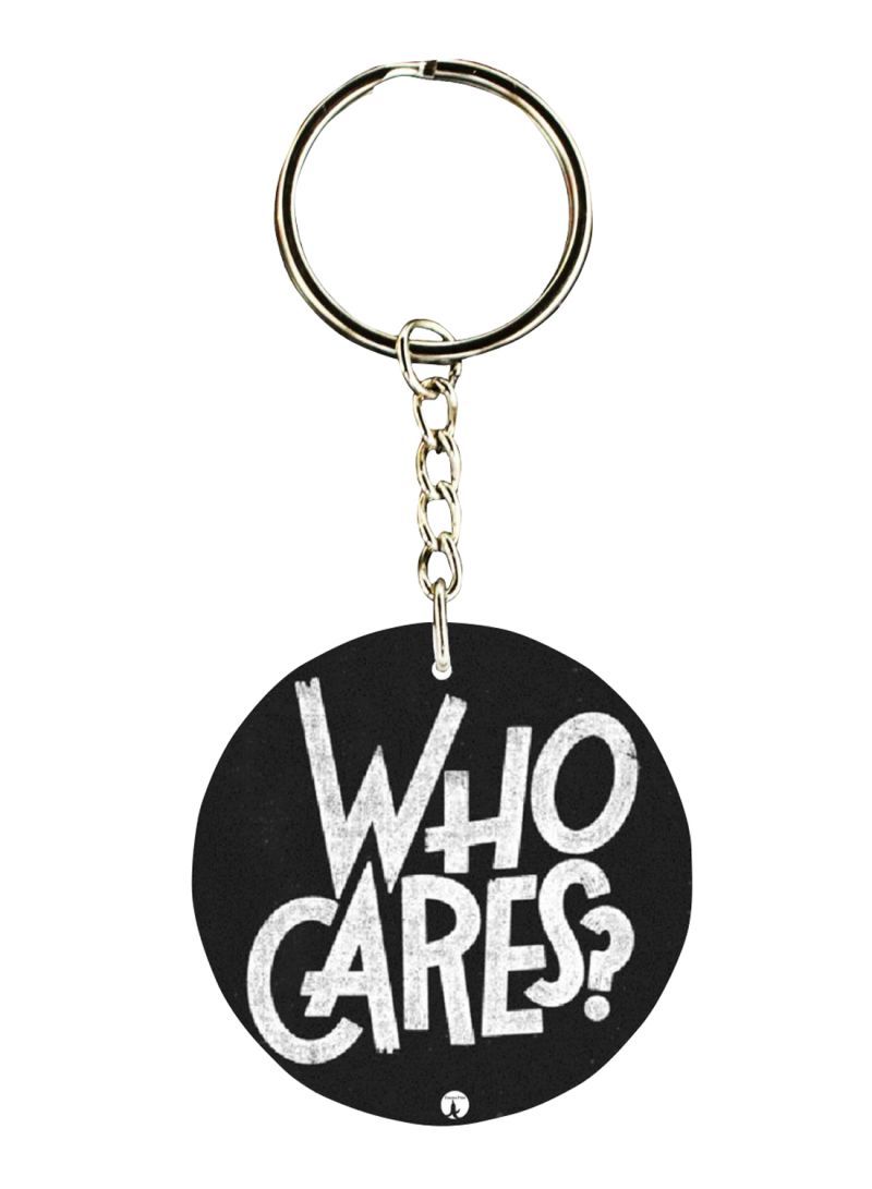 Double Sided English Phrases Printed Keychain