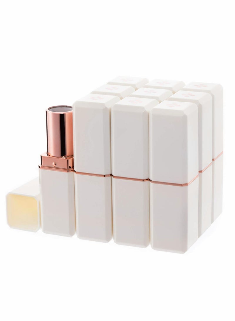 Excefore White Empty Lipstick Tubes DIY Lip Balm Container (Square Tube) 10Pcs - Image 1