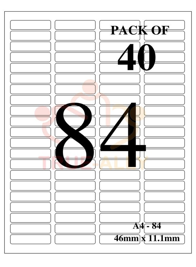 True-Ally A4 Size White Self Adhesive Label/Sticker for Printer (Inkjet/Copier/Laser) - 84 Sticker Per Sheet - 40 Sheets Pack (A4ST84-40 Sheets) - Image 2