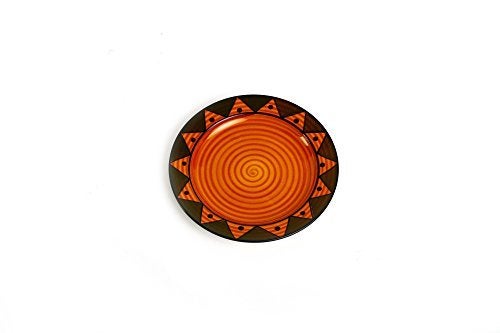 Caffeine Ceramic Handmade Stoneware Brown Surya Print Dinner Plates 10 inch Set of 6 Ceramic Plates for Dinner (Microwave & Dishwasher Safe) - Image 2