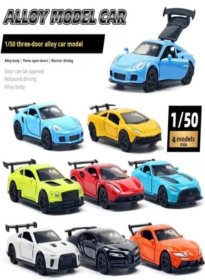 Sky Tech® Diecast Metal Toy Super car Set of 4 Pull Back Racers Alloy Die Cast Openable Doors Racing Car for Kids High Speed Metal Toy Car Play Set for Children Best Gifts Toys for Boys - Image 4
