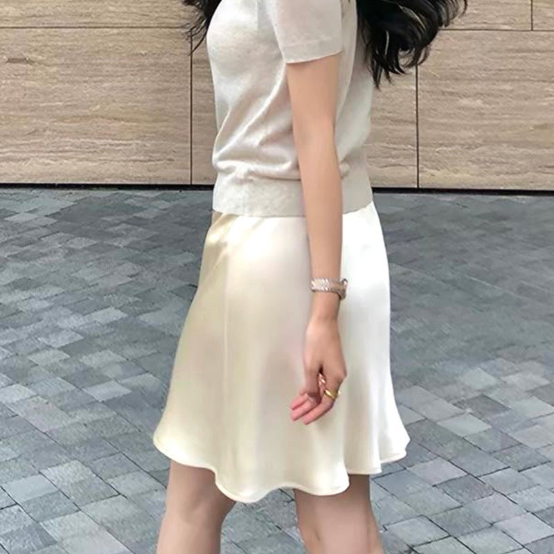 Acetate Satin Pencil Skirt for Women - Image 3