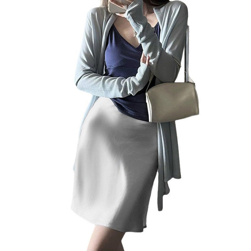Acetate Satin Pencil Skirt for Women - Image 5