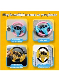 YelaJoy Simulated Driving Controller Portable Simulated Driving Steering Wheel Copilot Toy Children's Educational Sounding Toy Small Steering Wheel Toy Gift Funny Interactive Driving Wheel with Music(Pink)  - Image 2
