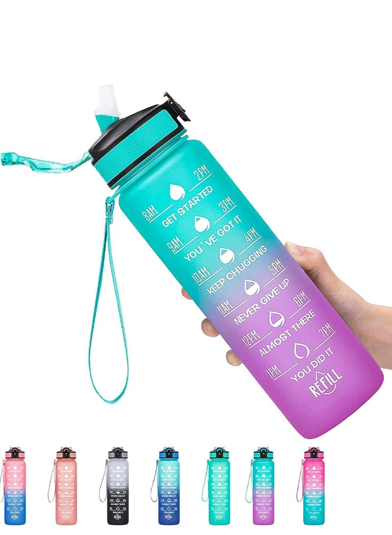 FFA SPORTS Fitness for All Sports Water Bottle with Time Marker  Leak proof 1L Water Bottle for Men Women and Office School Gym - Image 1
