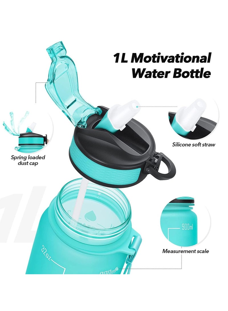 FFA SPORTS Fitness for All Sports Water Bottle with Time Marker  Leak proof 1L Water Bottle for Men Women and Office School Gym - Image 2