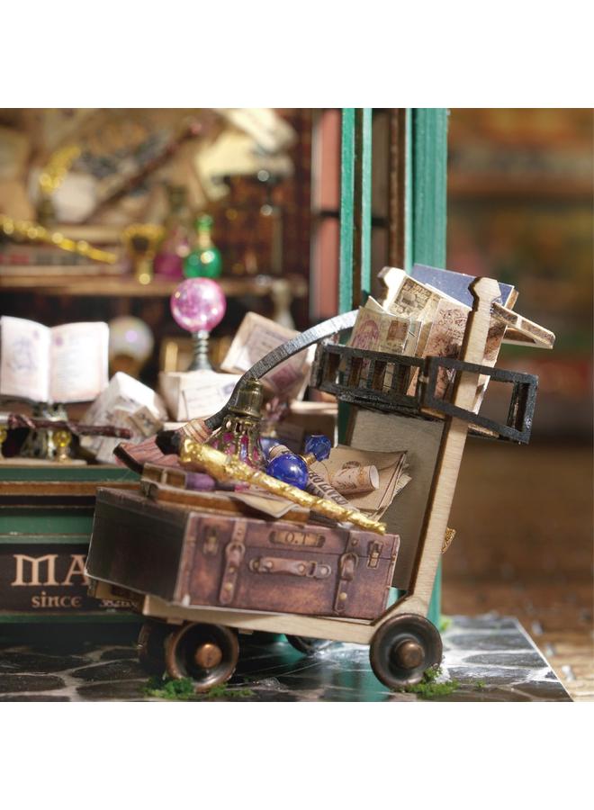 الأزرق جي دبليو بيت الحكمة Diyy House Magic Full House على الطراز الأوروبي ، نموذج خشبي مجمَّعة يدويًا ، بيت الدمية هدية - Image 4