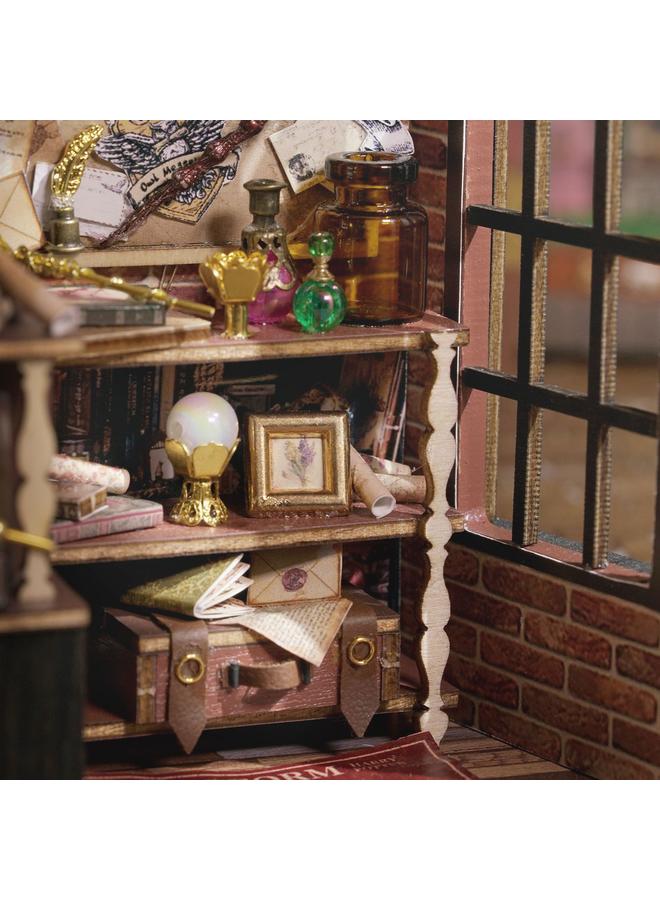 الأزرق جي دبليو بيت الحكمة Diyy House Magic Full House على الطراز الأوروبي ، نموذج خشبي مجمَّعة يدويًا ، بيت الدمية هدية - Image 3