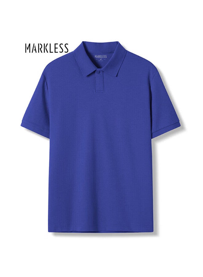 Markless Men'S Short-Sleeve Summer Polo Shirt, Casual Top, Turn-Down Collar T-Shirt, Plb3635M, Klein Blue, L - Image 4