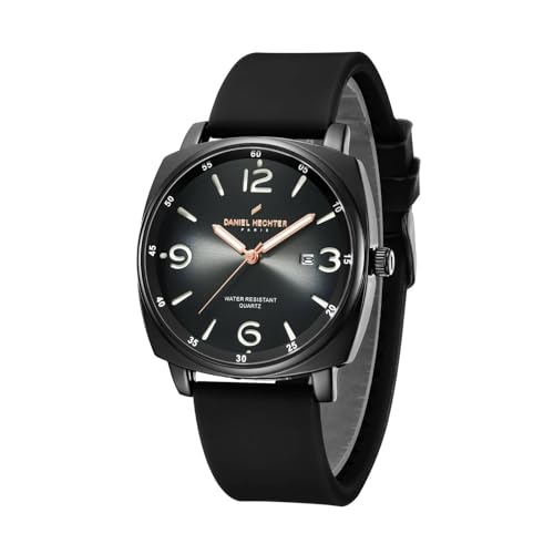 Daniel Hechter Paris Vaneau Collection Analog Watch for Men - Water Resistant Quartz Movement, Date Display with Silicon Strap - Image 1