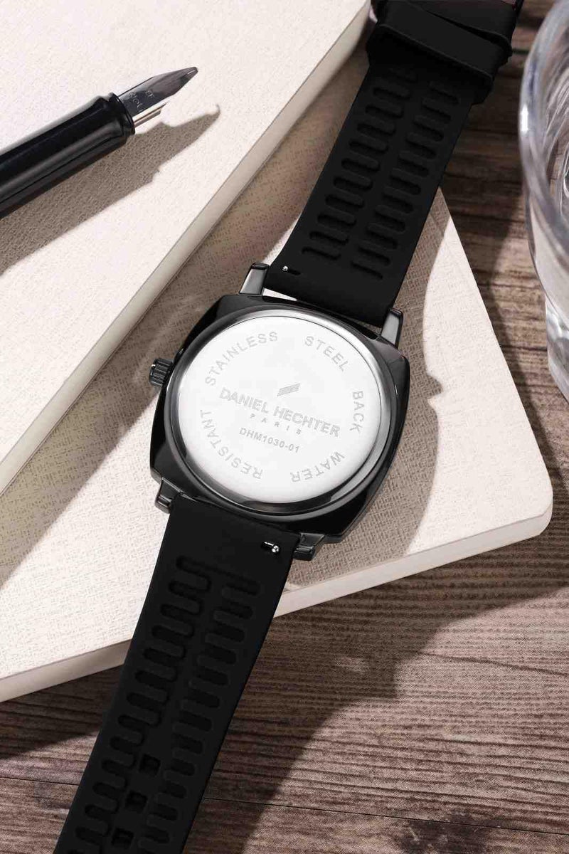 Daniel Hechter Paris Vaneau Collection Analog Watch for Men - Water Resistant Quartz Movement, Date Display with Silicon Strap - Image 5