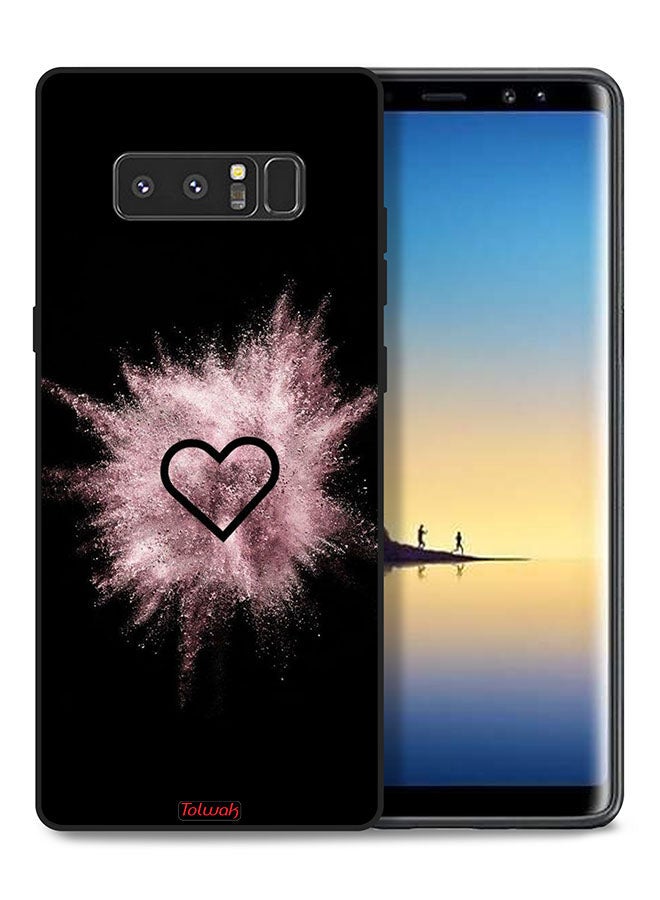 Samsung Galaxy Note 8 Protective Case Cover Heart On Glitters