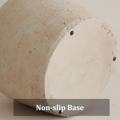 Tuioyoc Large Ceramic Vase, 11" Rustic Farmhouse Terracotta Vase for Home Decor, Artisan Decorative Flower Vase for Living Room, Table Centerpiece, Bedroom (Terracotta Beige) - Image 5