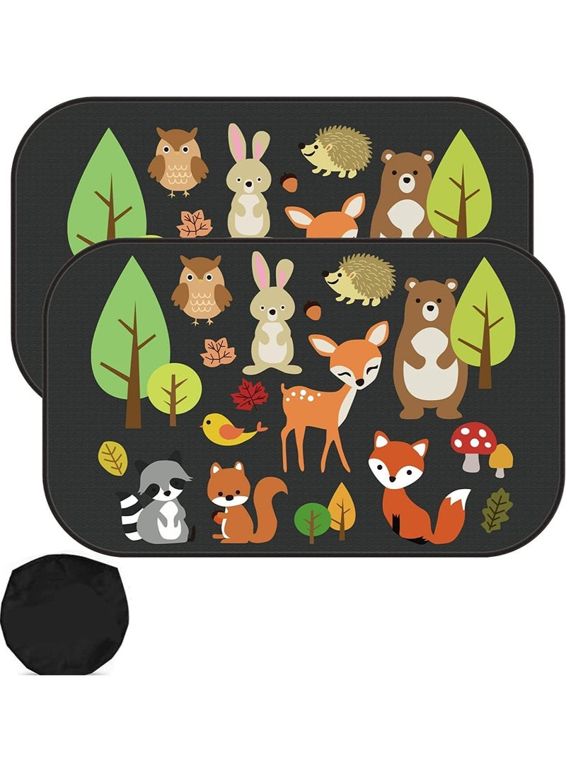 أوزيغالور قطعتين من ستائر حماية السيارات من الشمس - ستائر نوافذ جانبية لاصقة لحماية الأطفال والرضع والحيوانات الأليفة من الأشعة فوق البنفسجية (النمط 2) - Image 1