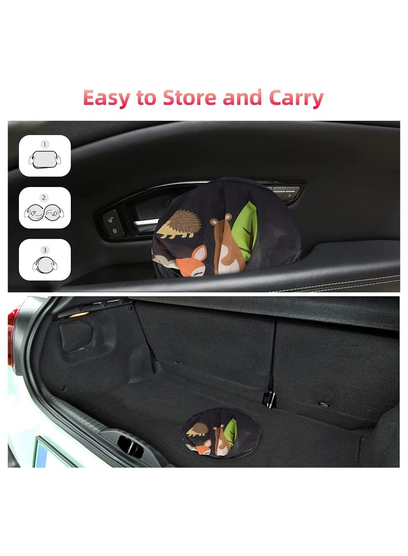 أوزيغالور قطعتين من ستائر حماية السيارات من الشمس - ستائر نوافذ جانبية لاصقة لحماية الأطفال والرضع والحيوانات الأليفة من الأشعة فوق البنفسجية (النمط 2) - Image 5