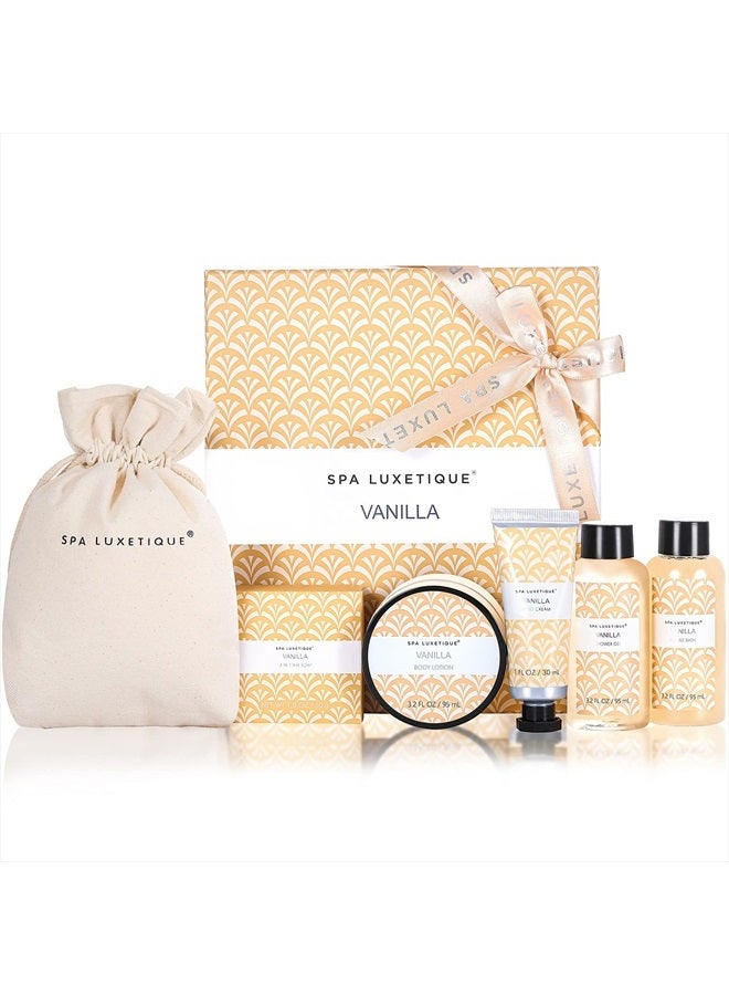 Spa Luxetique Spa Gift Set for Women, Vanilla Spa Set, Bath Kit for Women Gift Set Includes Body Lotion, Shower Gel, Bubble Bath, Hand Cream, Lotion Gift Set for Women, Birthday Gifts For Women - Image 1