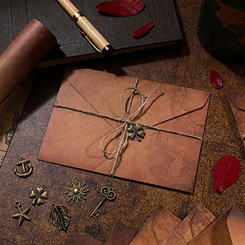 Zonon Vintage Stationary Paper and Envelopes Set, Writing Stationery Paper Letter and Envelopes Includes Sheets Antique Letter Papers, Kraft Envelopes, Retro Accessories, Rope (60 Pieces) - Image 5