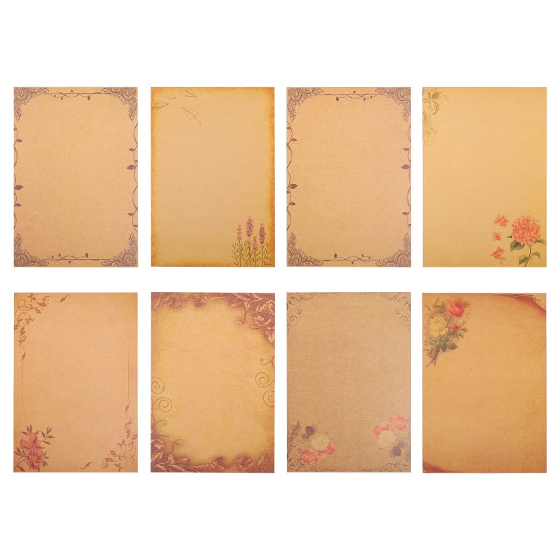 Writing Stationery Paper Simple Vintage Unlined Stationary For Holidays Expressing Emotions 21.00X14.50X0.10CM 64Pcs - Image 1