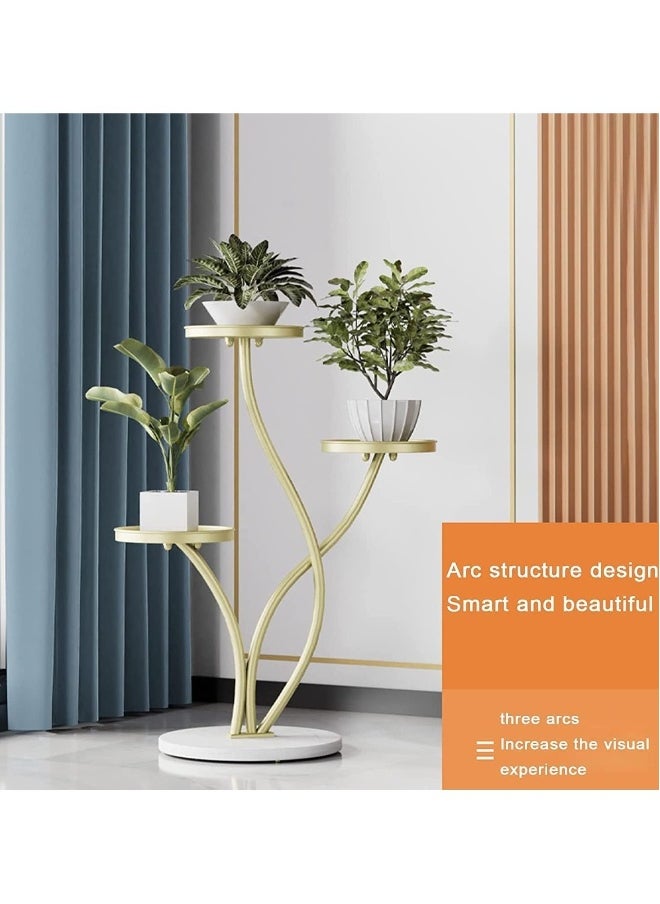 JOMILA Iron Curved Plant Stand Simple Indoor Floor-standing Flower Stand Suitable For Bedroom Balcony Home Plant Shelf Decoration (Gold)  - Image 5