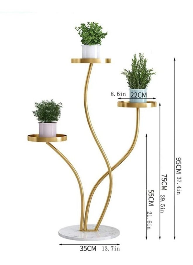 JOMILA Iron Curved Plant Stand Simple Indoor Floor-standing Flower Stand Suitable For Bedroom Balcony Home Plant Shelf Decoration (Gold)  - Image 4