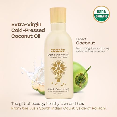 Maate Baby Organic Coconut Oil (200 ml) | Extra Virgin Cold Pressed | Made With Pollachi Dwarf Coconut | for Baby Body Massage & Hair Care | Baby Hair Oil 0-12 Years | Nourishes & Moisturise - Image 3