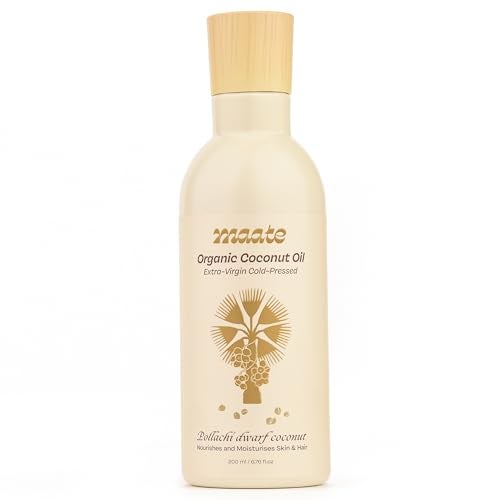Maate Baby Organic Coconut Oil (200 ml) | Extra Virgin Cold Pressed | Made With Pollachi Dwarf Coconut | for Baby Body Massage & Hair Care | Baby Hair Oil 0-12 Years | Nourishes & Moisturise - Image 1
