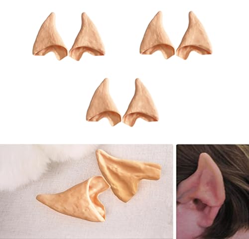 Kbraveo 3 Pairs Latex Soft Elf Ear Fake Ears Ear Tips for Halloween Cosplay Costumes Themed Party Accessories - Image 5