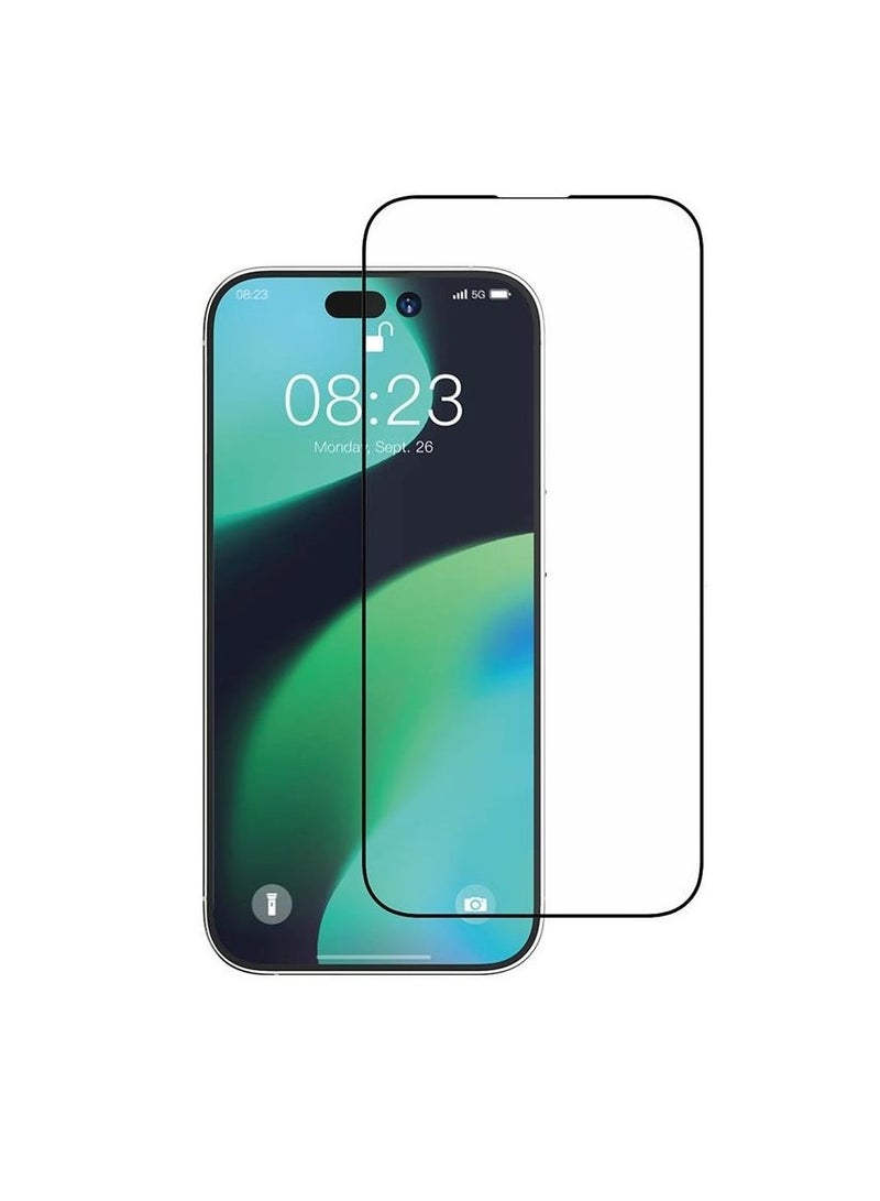 ديفيا حماية شاشة ايفون 14 برو مكس من ديفيا فان سيريز زجاج واقي فائق النحافة إطار أسود - Image 1