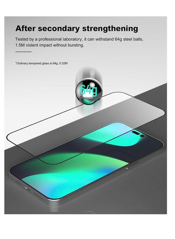 ديفيا حماية شاشة ايفون 14 برو مكس من ديفيا فان سيريز زجاج واقي فائق النحافة إطار أسود - Image 3