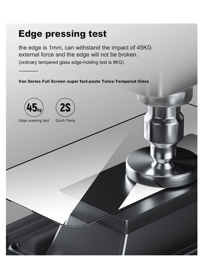 ديفيا حماية شاشة ايفون 14 برو مكس من ديفيا فان سيريز زجاج واقي فائق النحافة إطار أسود - Image 4