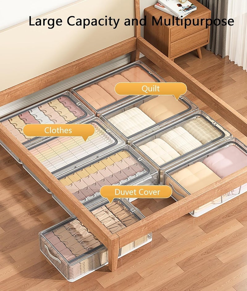 Zorzel Transparent Plastic Stackable Shoe Box Waterproof Dustproof Shoe Storage Box Shoe Organizer for Closet Household Bed Bottom Shoe Rack Foldable SpaceSaving Artifact 1 Pc Zipper Opening - Image 4