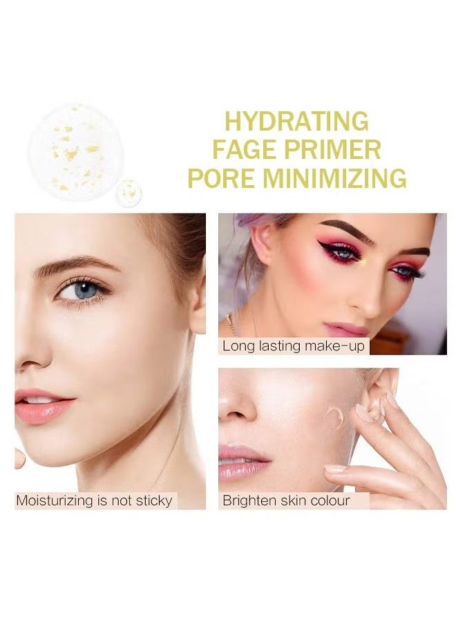 O.TWO.O Hydrating Face Primer Pore Minimizing，Face Makeup Primer, Big Pores Minimizer Perfect Cover, No Pore Eraser Filler, Smooth Fine Lines Wrikles, Gold Foil Infused Base Blur Primer, Long Lasting Women Makeup 20ml - Image 2