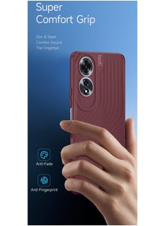 Gear4 Soft Liquid Silicone With Wavey Texture Case Cover For Oppo A60 4G 2024 Gear4 Maroon  - Image 2