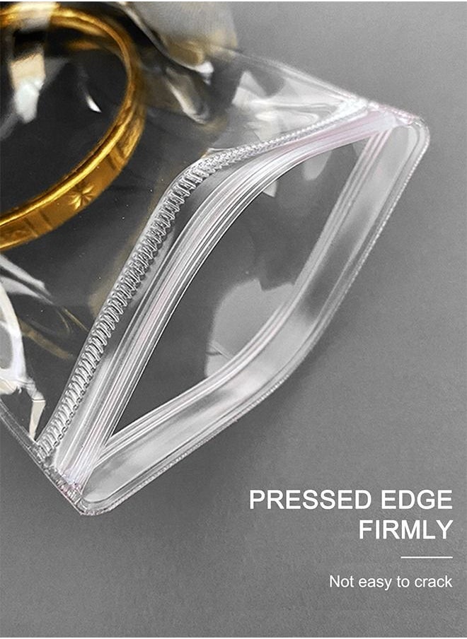 HomarKet - 100 Pack Clear Jewelry Bags Clear Zipper Plastic Bag Self Seal PVC Rings Earrings Packing Pouch Storage Bags for Holding Jewelries (1.5 x 2.5 Inch(4x6cm)) - Image 1