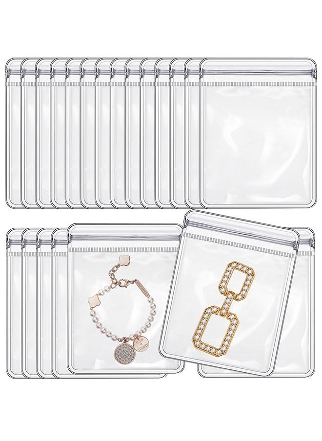 HomarKet - 100 Pack Clear Jewelry Bags Clear Zipper Plastic Bag Self Seal PVC Rings Earrings Packing Pouch Storage Bags for Holding Jewelries (1.5 x 2.5 Inch(4x6cm)) - Image 1
