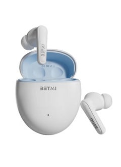BETMI - True Wireless Earbuds - In-Ear Bluetooth5.4 Headphones, IPX5 Waterproof TWS With Dual Mic For Sport, Light-Weight Earphones For Android iOS/iPhone - White-Blue