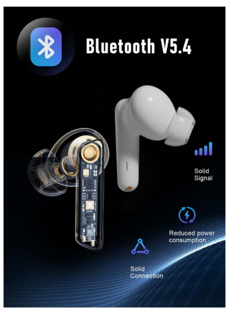 BETMI - BETMI - True Wireless Earbuds - In-Ear Bluetooth5.4 Headphones, IPX5 Waterproof TWS With Dual Mic For Sport, Light-Weight Earphones For Android iOS/iPhone - White-Blue - Image 1