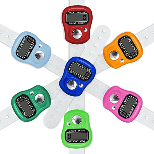 Koicaxy Electronic Finger Counter 7 Pack Resettable Hand Tally 5 Digit Number and LCD Electronic Digital Display Handheld Clicker Counting - Image 1
