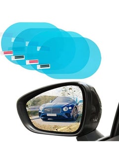 Generic 4 Pieces of Car Rearview Mirror Film, HD Nano Clear Protective Sticker Film, Waterproof Rainproof Antifogging for Car Mirrors and Side Windows, Car Trucks SUVs Safe Driving  - Image 1