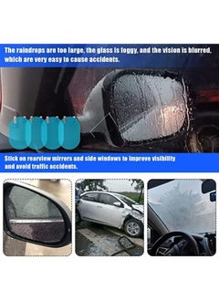 Generic 4 Pieces of Car Rearview Mirror Film, HD Nano Clear Protective Sticker Film, Waterproof Rainproof Antifogging for Car Mirrors and Side Windows, Car Trucks SUVs Safe Driving  - Image 5