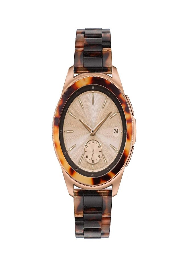 Omter حزام أومتر متوافق مع ساعة سامسونج جالكسي 42 مم / جير سبورت / ساعة 4 كلاسيك 42 مم + إطار للنساء والرجال 20 مم حزام معصم من الراتنج (لون السلحفاة) - Image 3