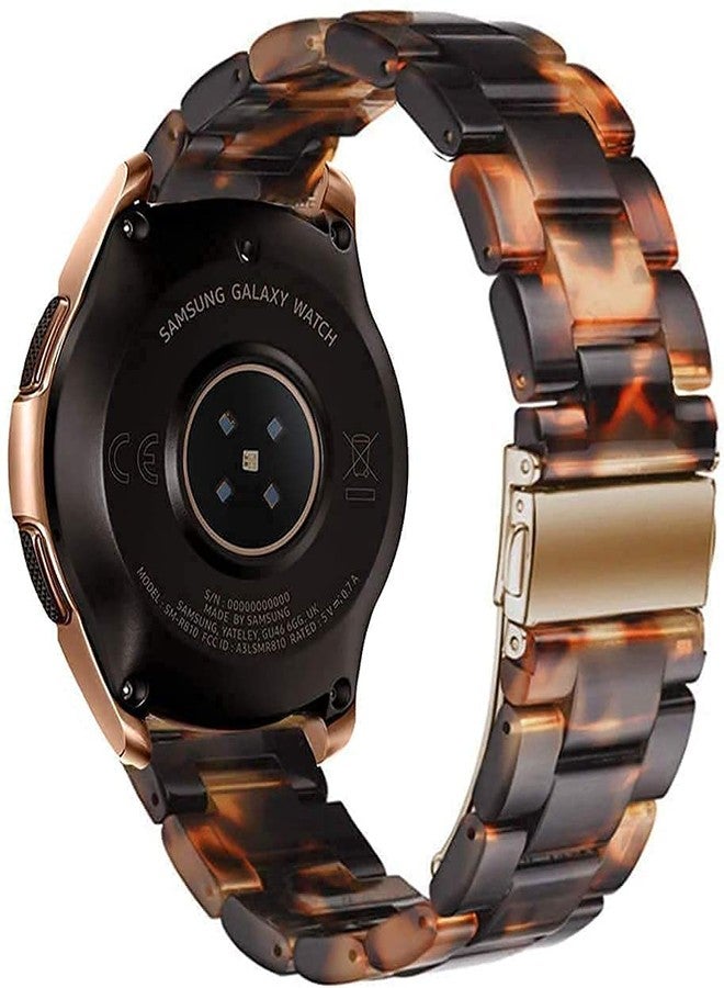 Omter حزام أومتر متوافق مع ساعة سامسونج جالكسي 42 مم / جير سبورت / ساعة 4 كلاسيك 42 مم + إطار للنساء والرجال 20 مم حزام معصم من الراتنج (لون السلحفاة) - Image 4