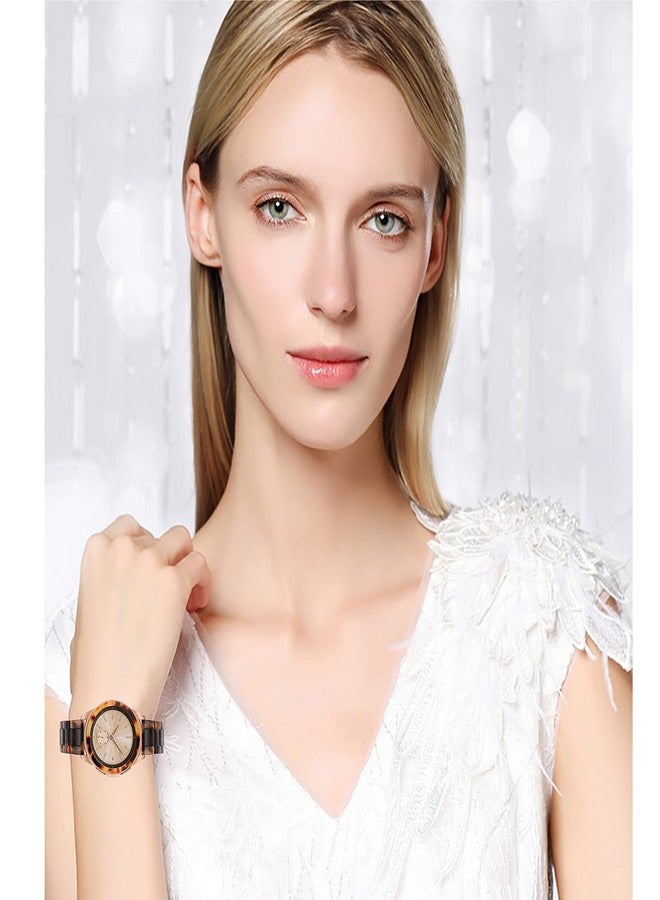 Omter حزام أومتر متوافق مع ساعة سامسونج جالكسي 42 مم / جير سبورت / ساعة 4 كلاسيك 42 مم + إطار للنساء والرجال 20 مم حزام معصم من الراتنج (لون السلحفاة) - Image 5