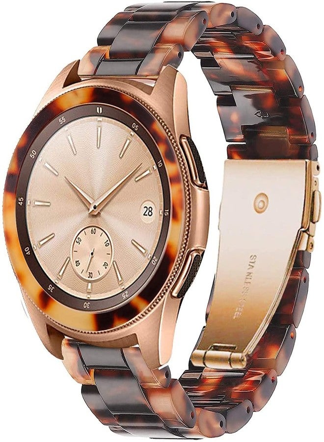 Omter حزام أومتر متوافق مع ساعة سامسونج جالكسي 42 مم / جير سبورت / ساعة 4 كلاسيك 42 مم + إطار للنساء والرجال 20 مم حزام معصم من الراتنج (لون السلحفاة) - Image 1