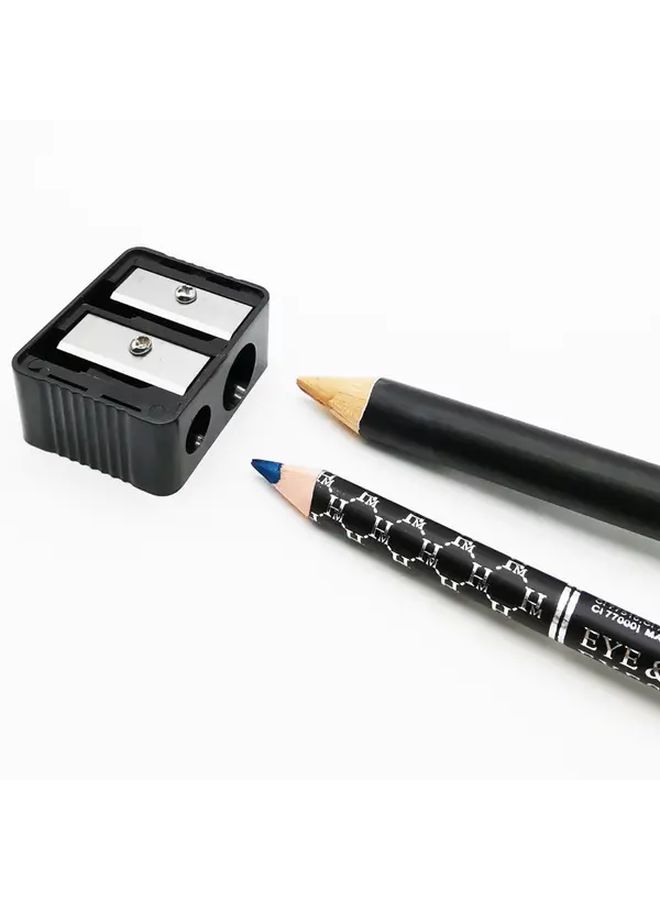 Double Hole Portable Manual Makeup Pencil Sharpener With Debris Bin For Eyebrow Cosmetic Pencils - Image 1