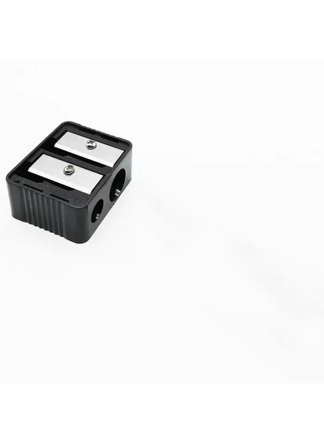 Double Hole Portable Manual Makeup Pencil Sharpener With Debris Bin For Eyebrow Cosmetic Pencils - Image 4