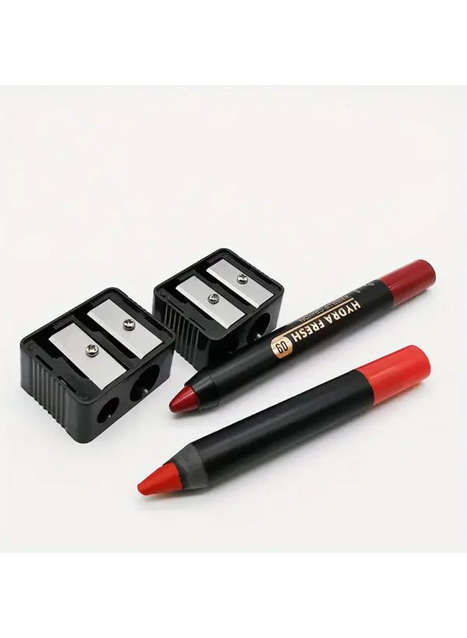 Double Hole Portable Manual Makeup Pencil Sharpener With Debris Bin For Eyebrow Cosmetic Pencils - Image 5