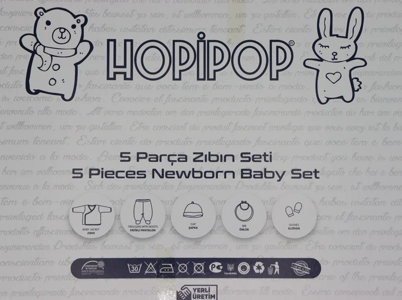 Hopipop Hospital Release Newborn Baby Cotton Printed Bodysuit Set of 5