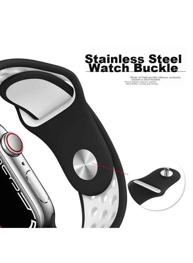 Bho Suitable For Apple Watch Bands, Apple Watch S10/ultra2/s9 Sports Band, Iwatch S8/7/6/5/4/se Breathable Hole Silicone Strap - Image 3